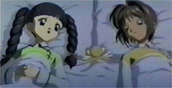 Tomoyo, Kero e Sakura indo dormir